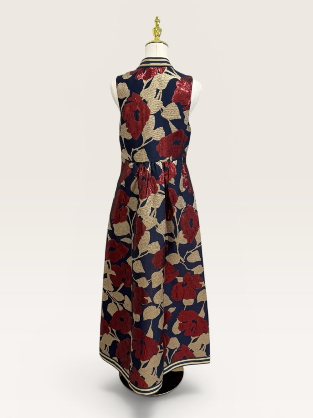 FRANCES VALENTINE Susie Metallic Floral Sleeveless A-Line Maxi Jacket Size 6 NWT - Picture 9 of 16